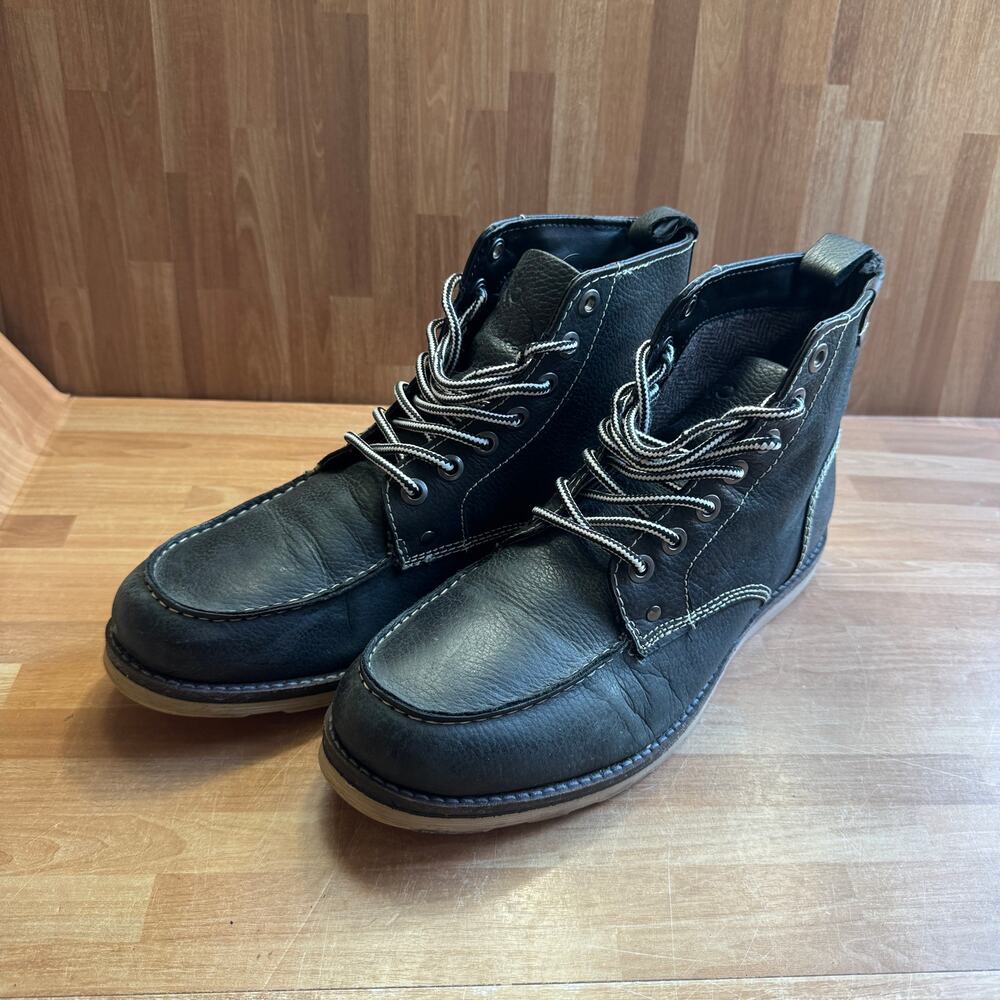 Crevo Stags Men's 6" Textured Vegan Leather Moc Toe Casual size 11